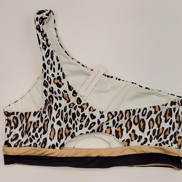 NWT Everything but Water Summerful 3 piece Asymmetrical Leopard Bikini  Swimsuit - Picture 12 of 14